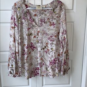 Pretty, Floral Anthropologie Blouse